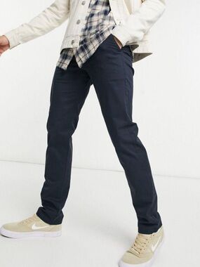 Farah Men's Navy Blue Classic Slim Fit Pants Cotton Blend 29/32